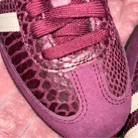 adidas Samba Snakeskin Women's Sneakers in Burgundy and White - Picture 7 of 14